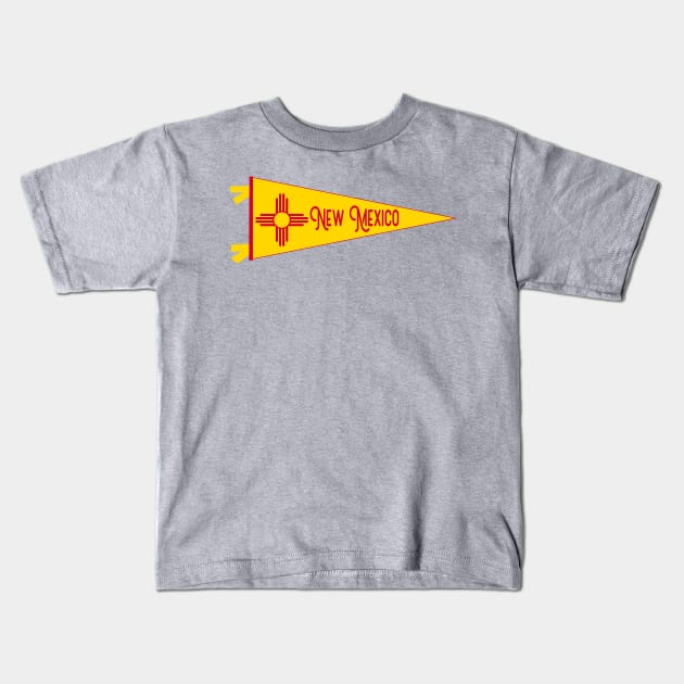 New Mexico Flag Pennant Kids T-Shirt by zsonn